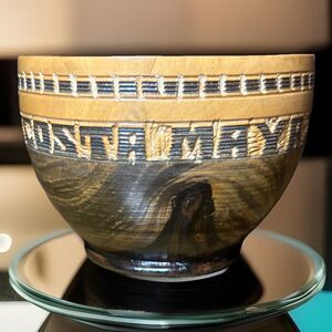 Costa Maya Wooden Small Bowl Vintage Decor Brown Mexican Mexico Mayan Two Tone